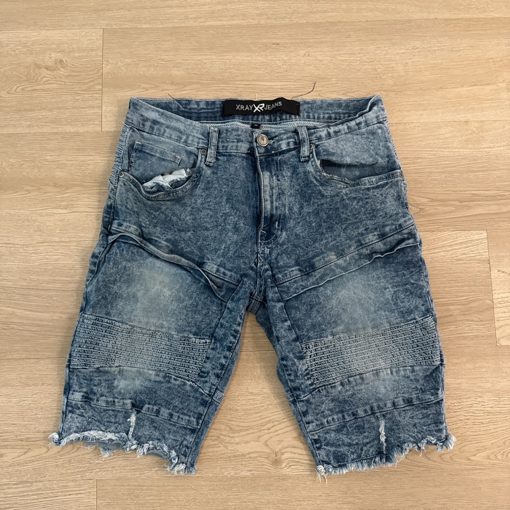 Men's Washed Blue Denim Shorts